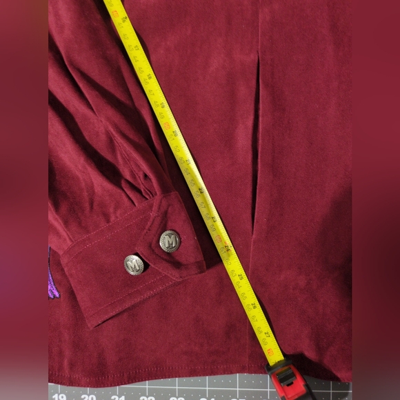 Bob Mackie Zippered Jacket 2X Wearable Art Cranberry Embroidery Tassels Lined - Picture 14 of 14